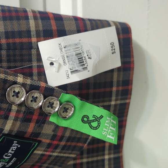 Paisley & Gray Plaid Slim Fit Sports Jacket Size 40R - Picture 3 of 7